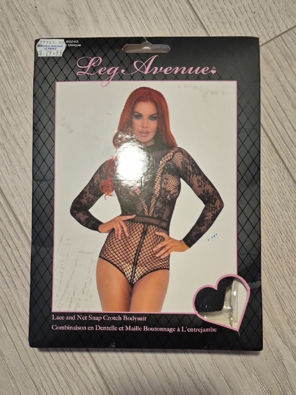 Leg Avenue Black Lace & Net Bodysuit